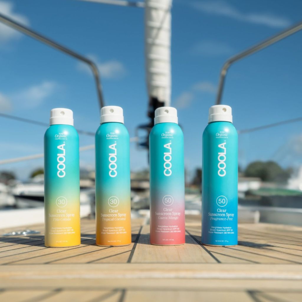 COOLA solsprayer med SPF 30 och SPF 50 i flera dofter
