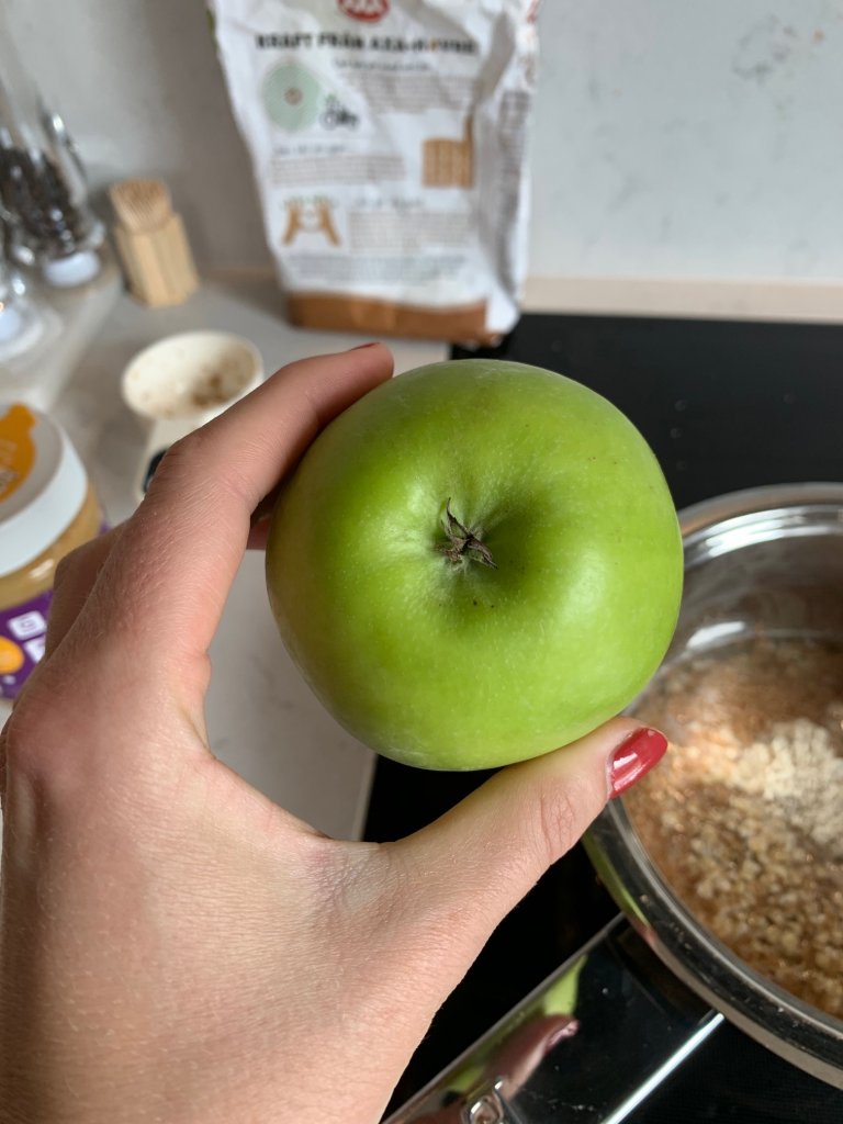 gröt med grönt äpple